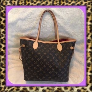 AUTHENTIC Louis Vuitton Neverfull MM Cerise Tote